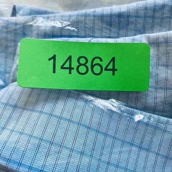 DKNY Men's Blue Rectangle Check Print Long Sleeve Button Up Shirt Size‎ XL - Picture 12 of 12